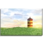 Preview: Stretcher frame canvas 40 x 30 cm Watercolor Maritime Art Print North Sea East Friesland Greetsiel lighthouse Pilsum sheeps